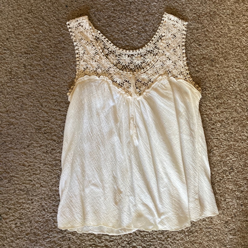Anthropologie Left of Center 100% Cotton Lace Tank Top size S
